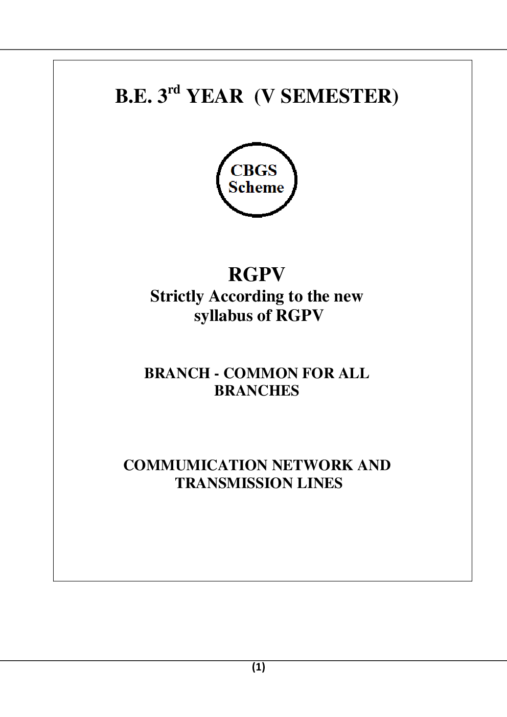 Communication Network And Transmission For RGPV B.E. 5th Sem Electronics & Communication Engineering - Page 2