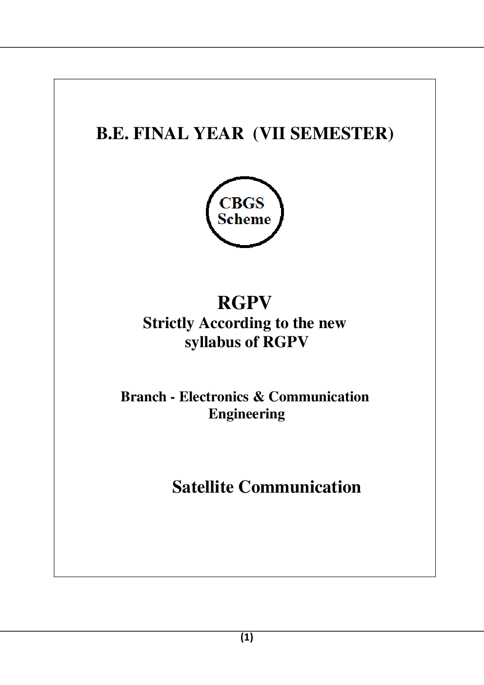 Satelite Communication For RGPV B.E. 7th Sem Electronics & Communication Engineering - Page 2