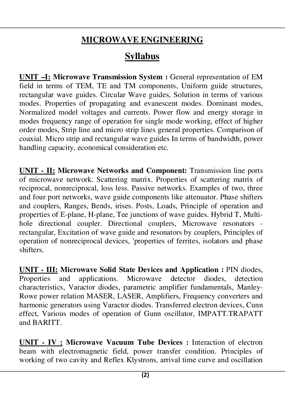 Microwave Engineering For RGPV B.E. 7th Sem Electronics And Communication Engineering - Page 3