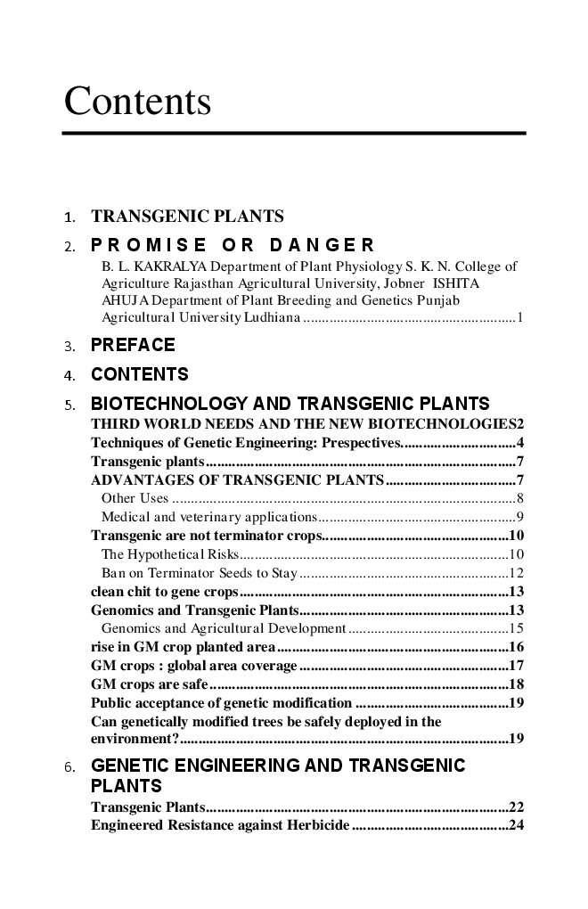 Transgenic Plants Promise or Danger - Page 5