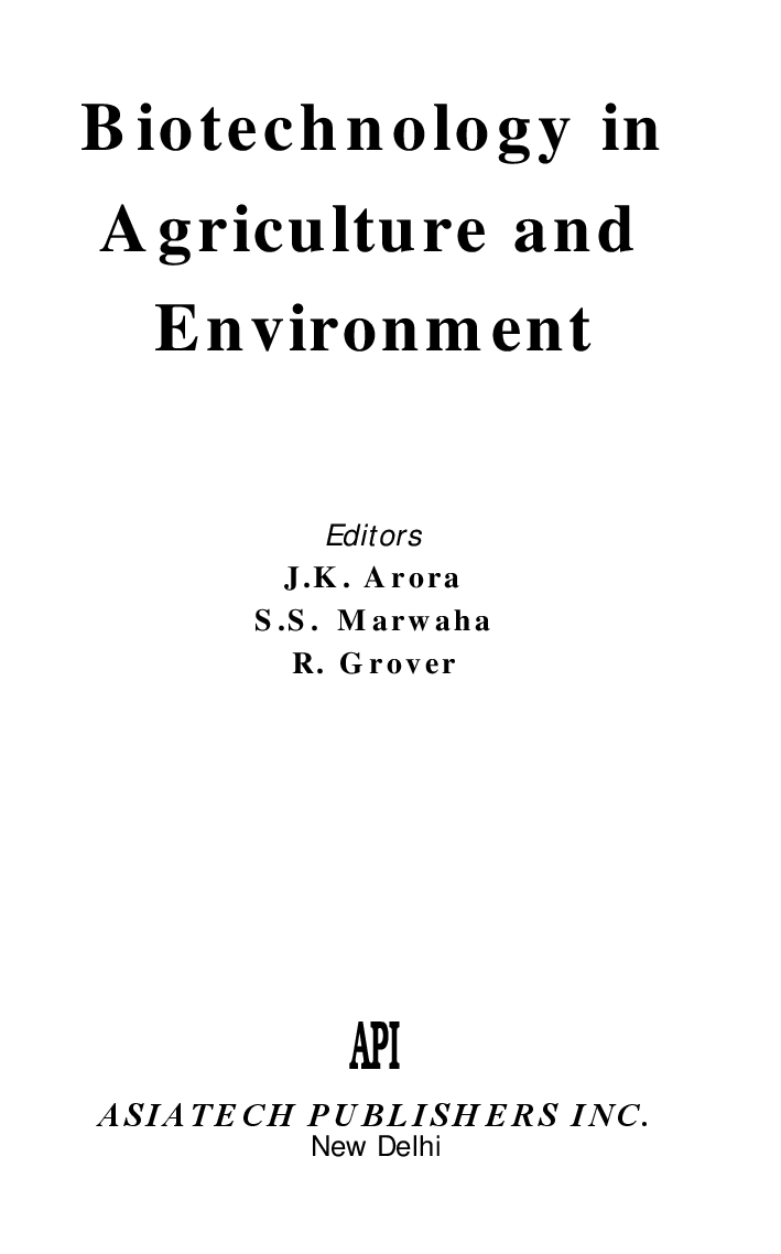 Biotechnology in Agriculture and Environment - Page 2