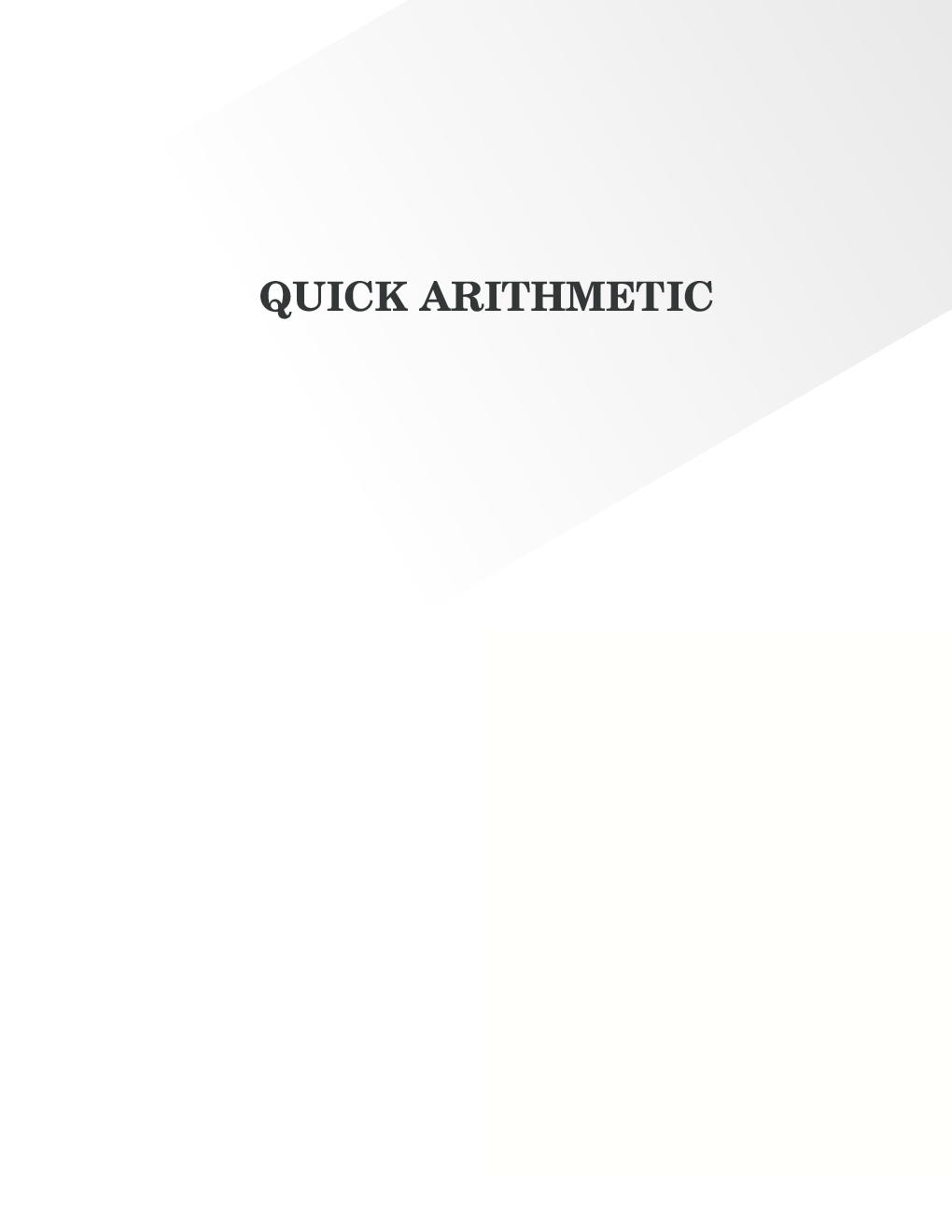Download Quick Arithmetics PDF Online 2020 By Ashish Aggarwal