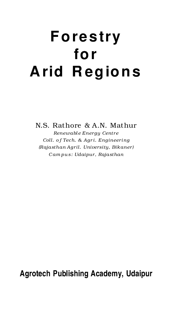 Forestry for Arid Regions - Page 2