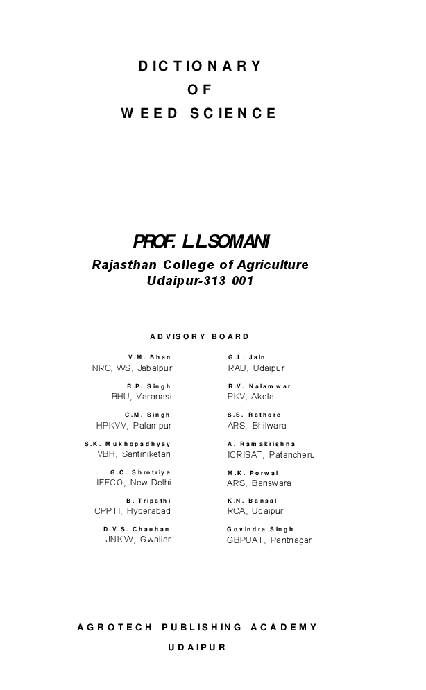 Dictionary of Weed Science - Page 2