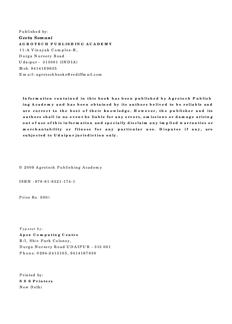 Advances in Experimental Agriculture Vol-I - Page 3