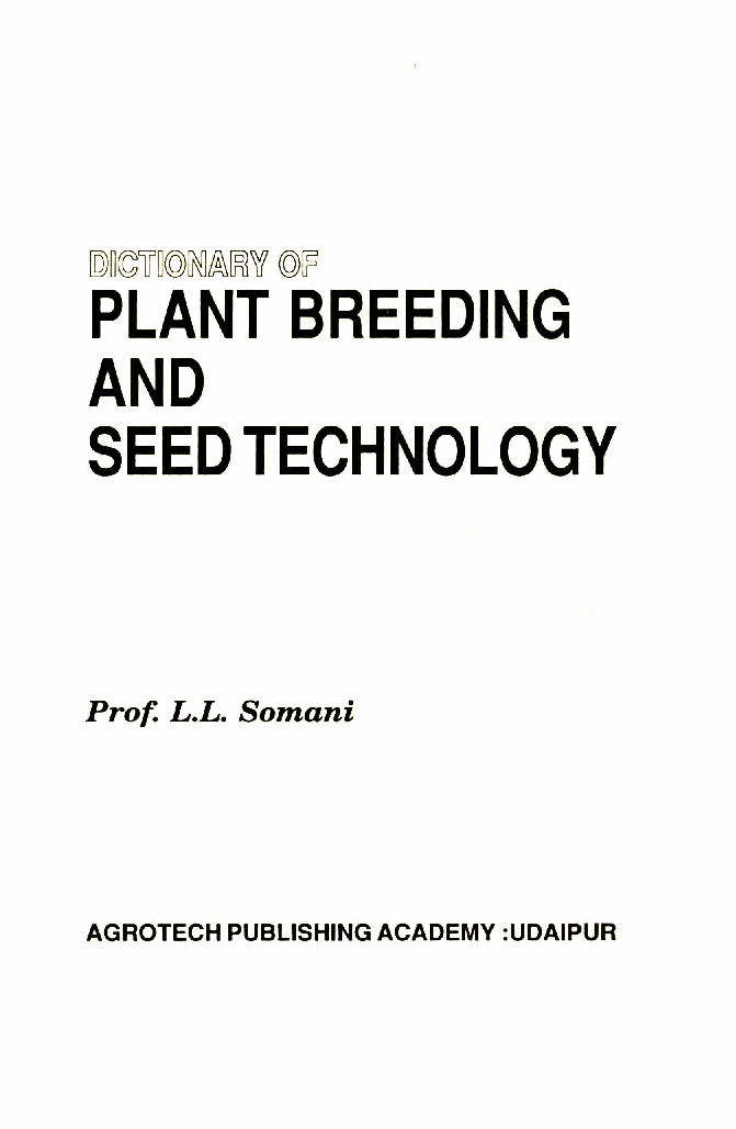 Dictionary of Plant Breeding & Seed Technology - Page 2