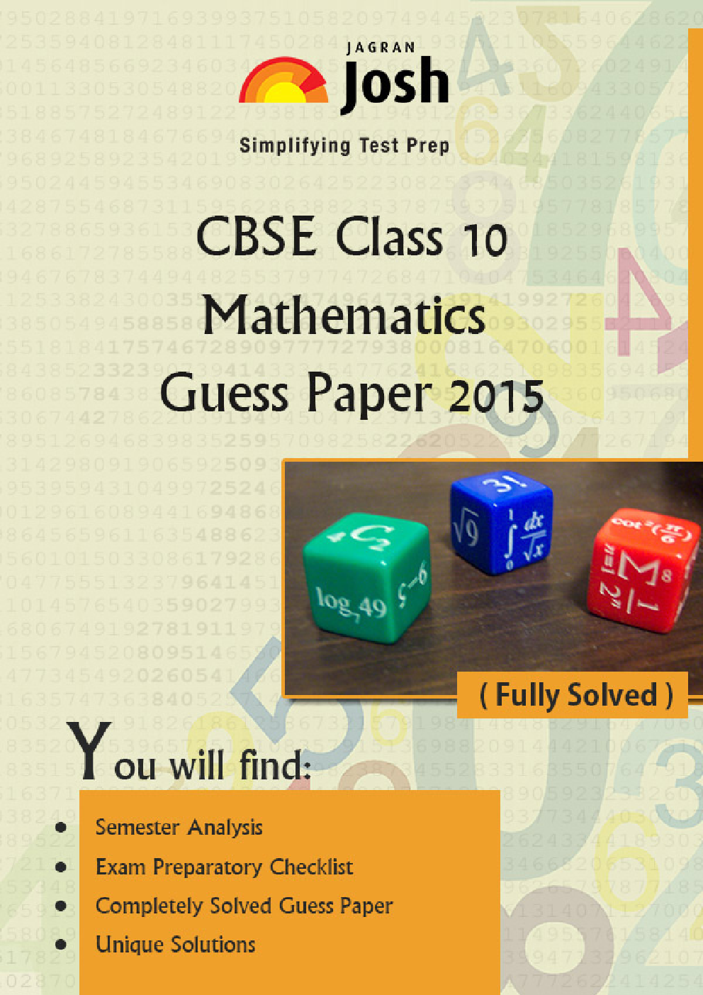 CBSE Class 10th Mathematics Solved Guess Paper SA-II 2015 - Page 1