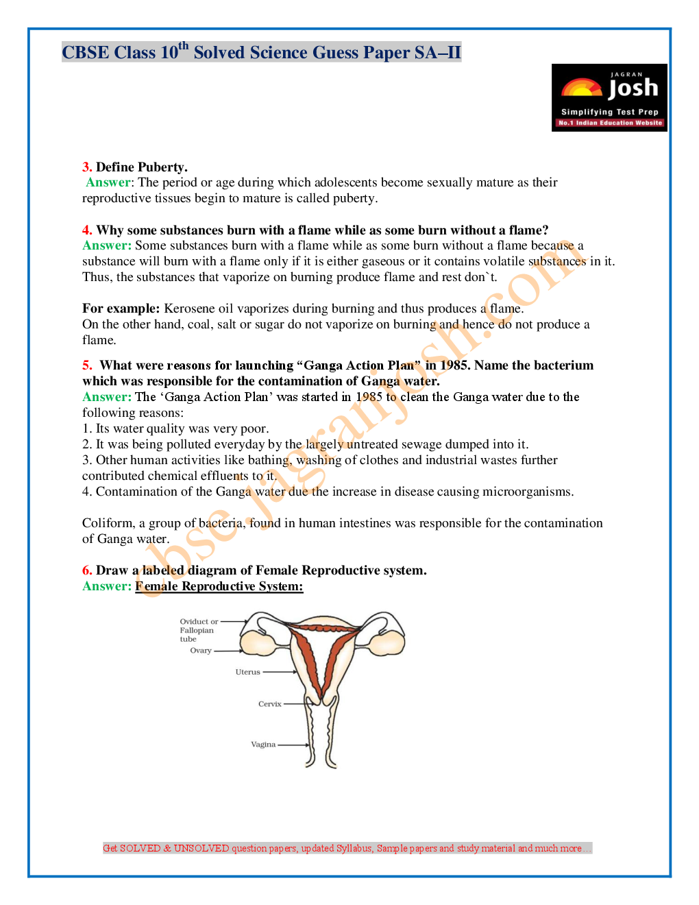 CBSE Class 10th SA-II Science Solved Guess Paper 2016 Set-II - Page 3