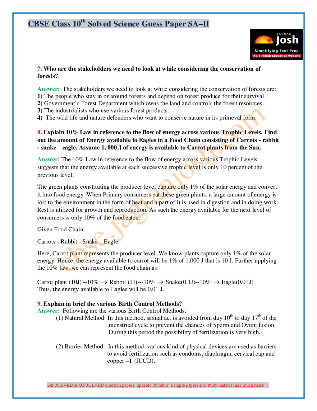CBSE Class 10th SA-II Science Solved Guess Paper 2016 Set-II - Page 4