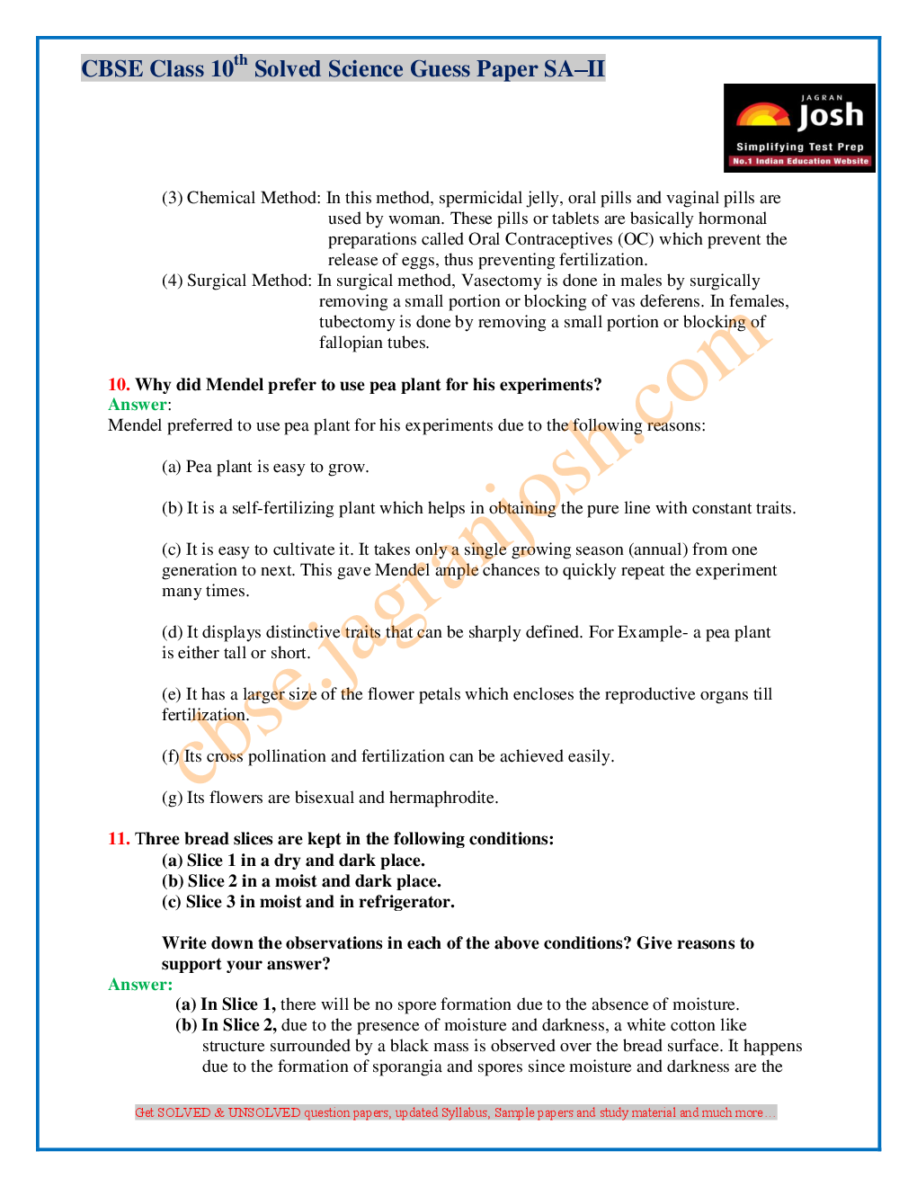 CBSE Class 10th SA-II Science Solved Guess Paper 2016 Set-II - Page 5