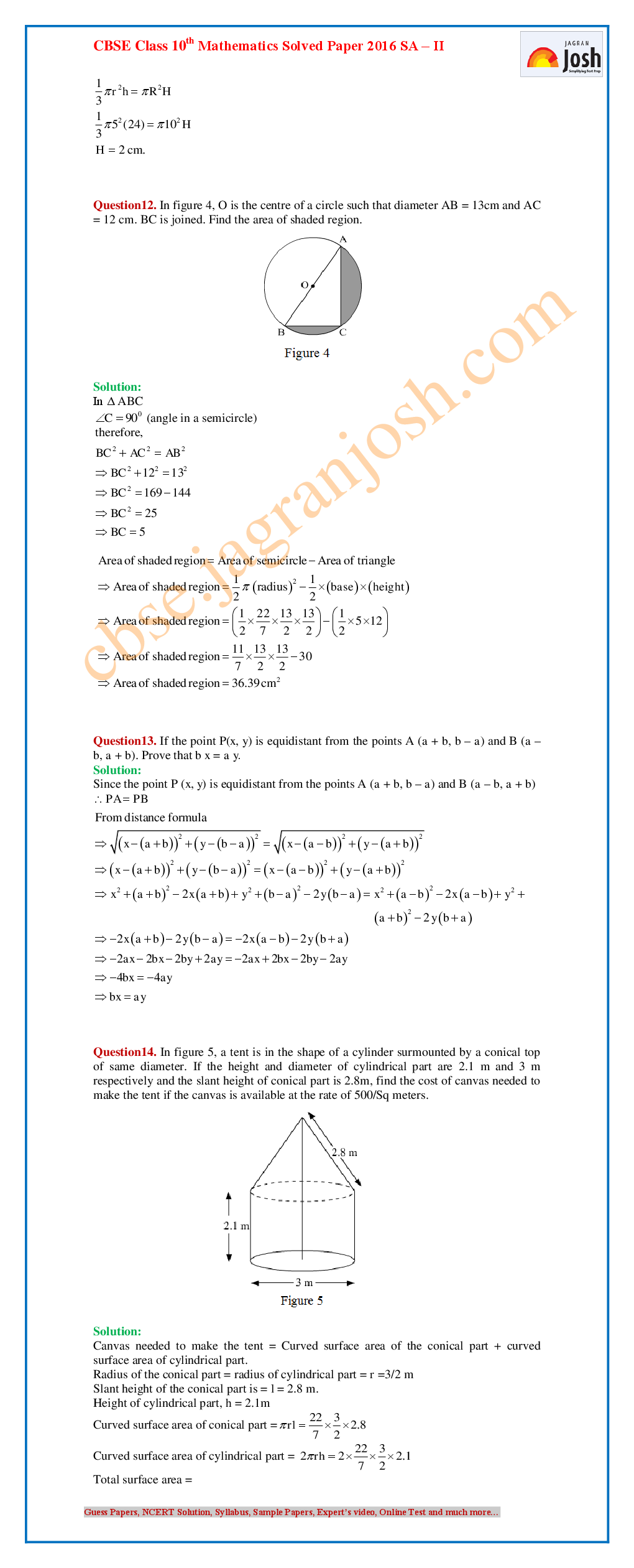 CBSE Class 10th Solved Question Papers Science & Maths 2016 - Page 5
