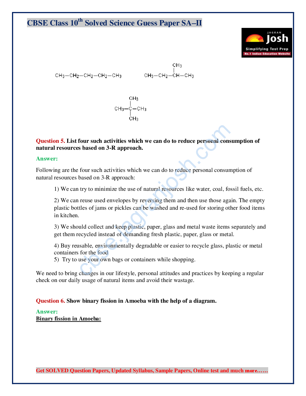 CBSE Class 10th Solved Science Guess Paper SA-II 2016 (Set-I) - Page 4