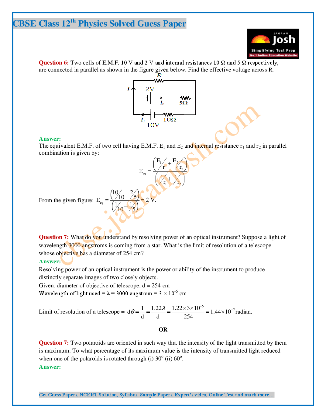 CBSE Class 12th Physics Solved Guess Paper 2016 (Set-II) - Page 4