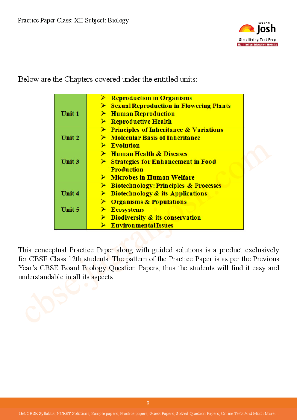 CBSE Class 12th Solved Biology Practice Paper 2015 - Page 3