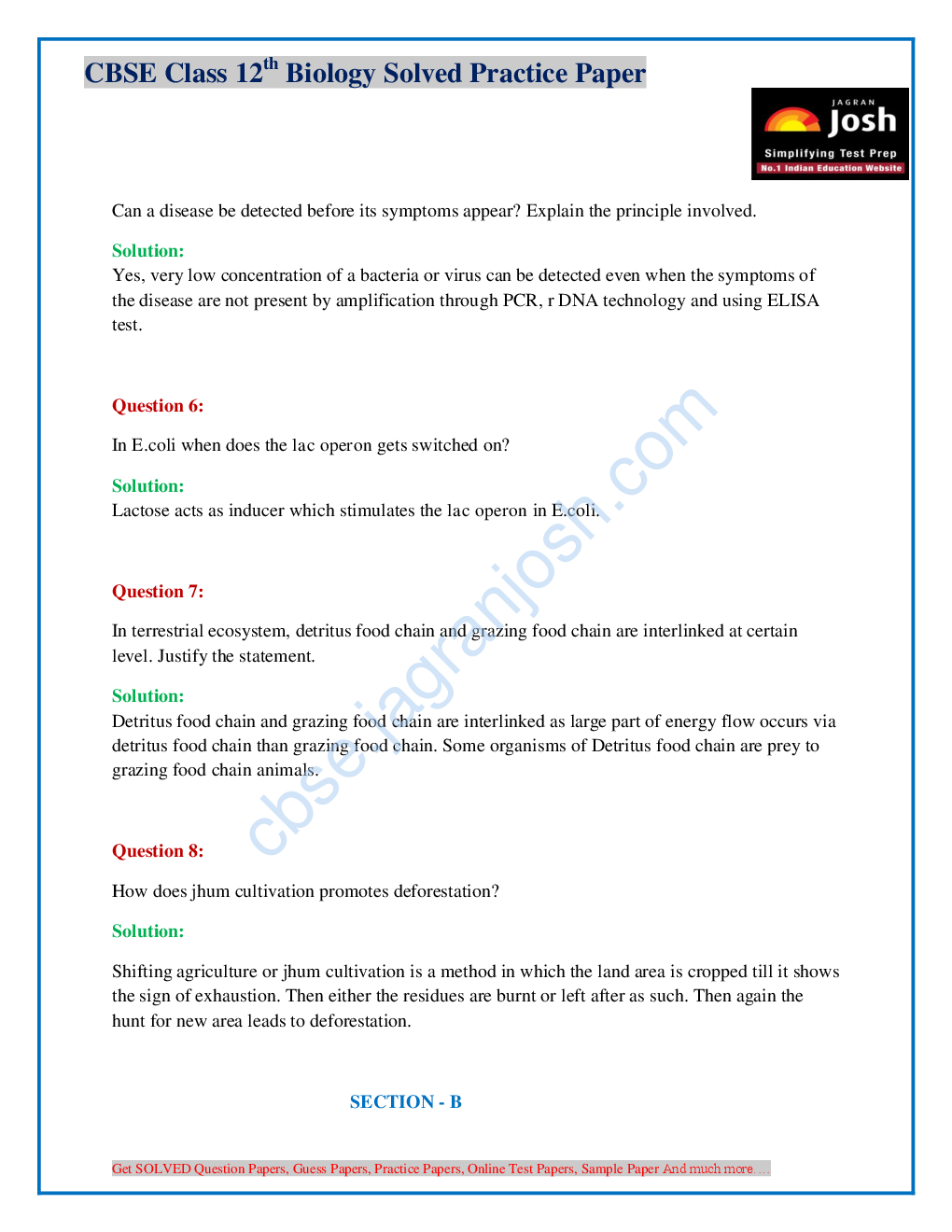 CBSE Class 12th Solved Biology Practice Paper (Set-II) - Page 4