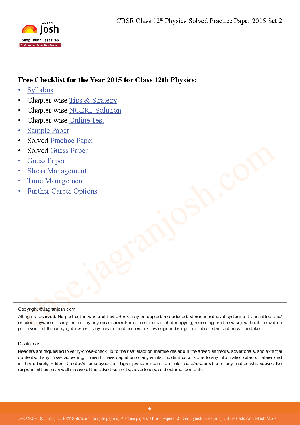 CBSE Class 12th Solved Physics Practice Paper 2015 (Set-II) - Page 4