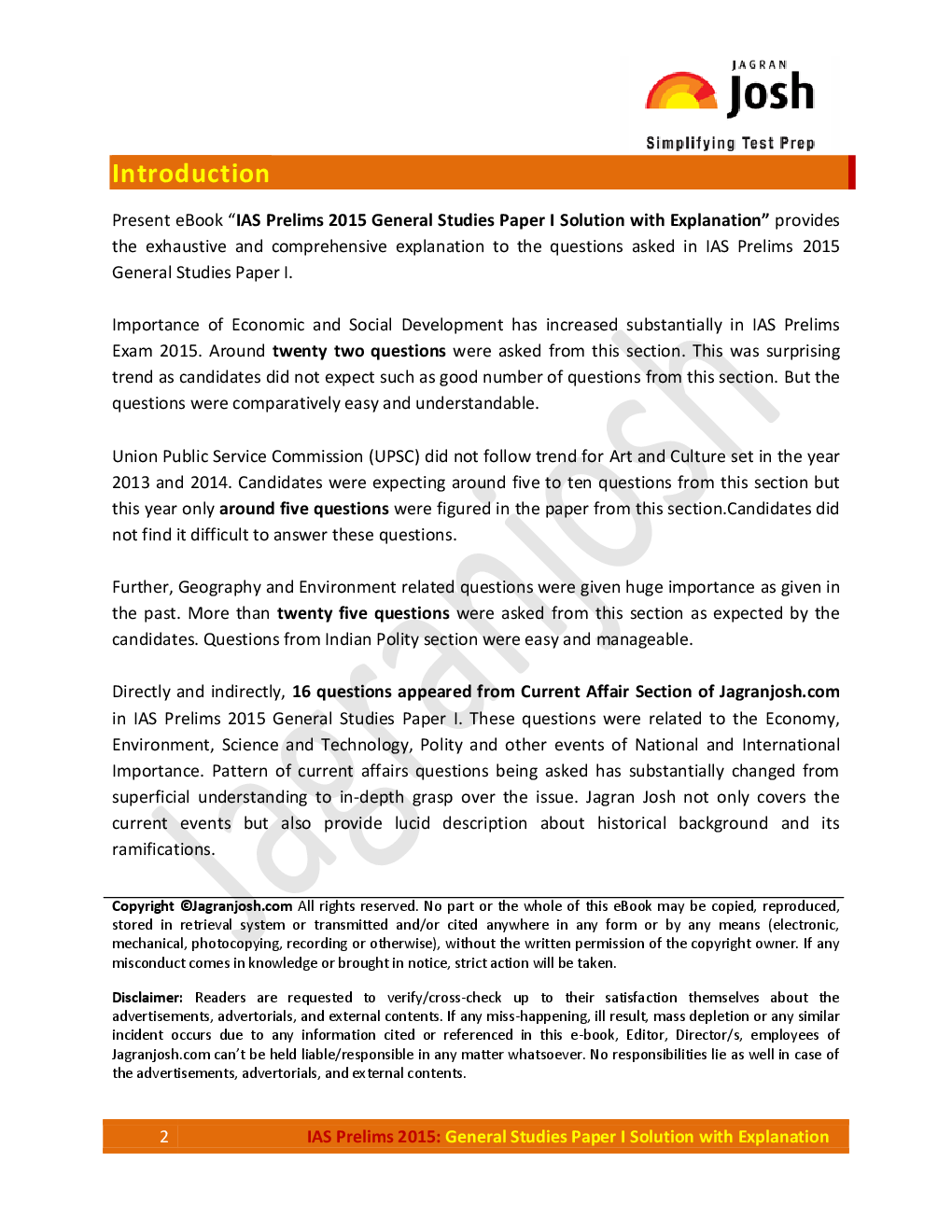 IAS Prelims 2015 General Studies Paper I Solution with Explanation - Page 2