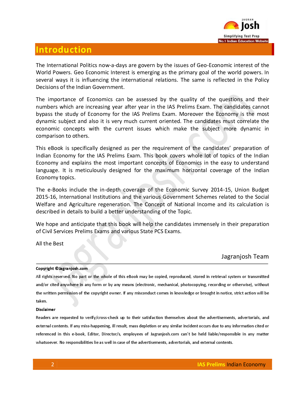 IAS Prelims 2015 Indian Economy - Page 2