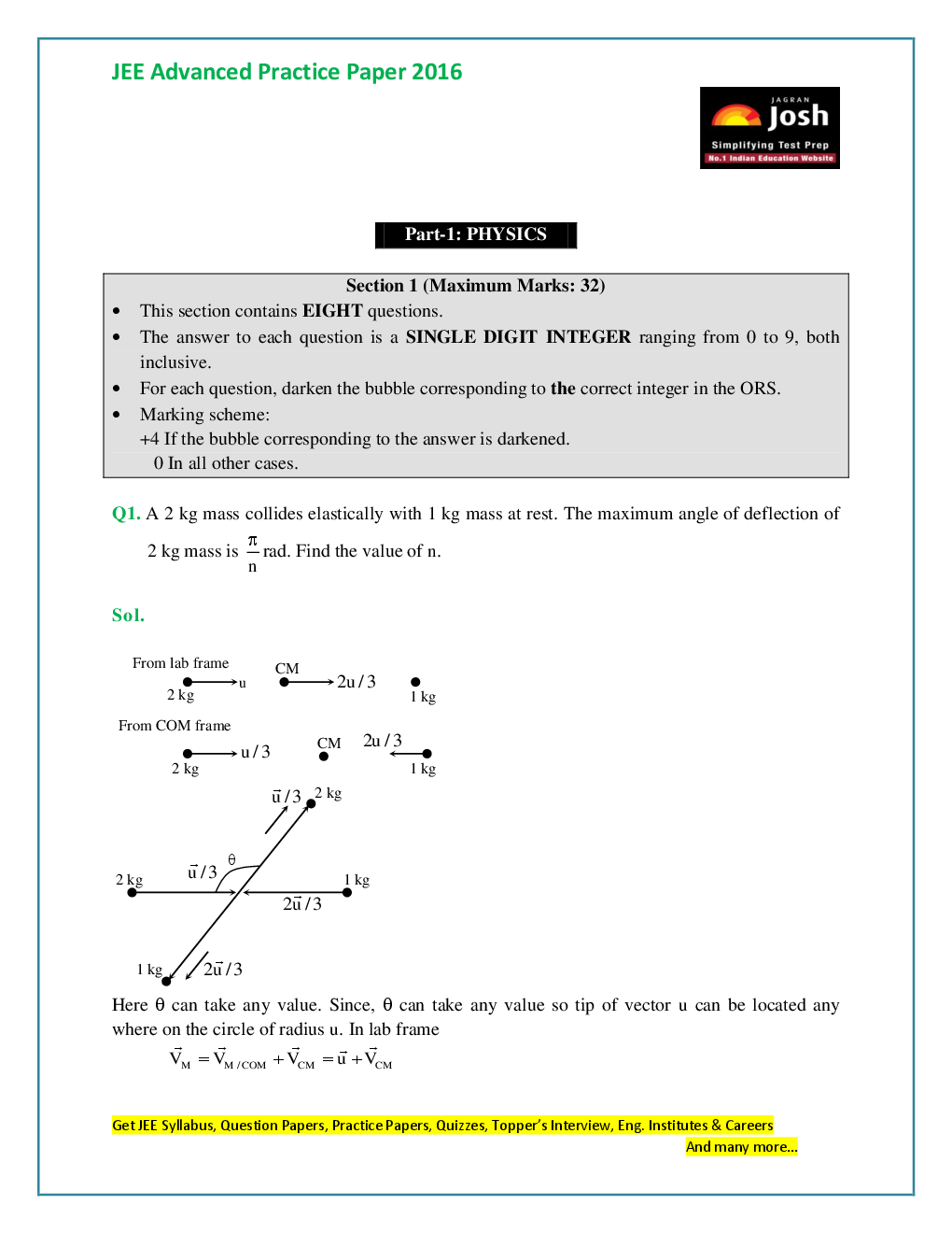 JEE Advanced Solved Practice Paper-1 (Set-IX) - Page 2