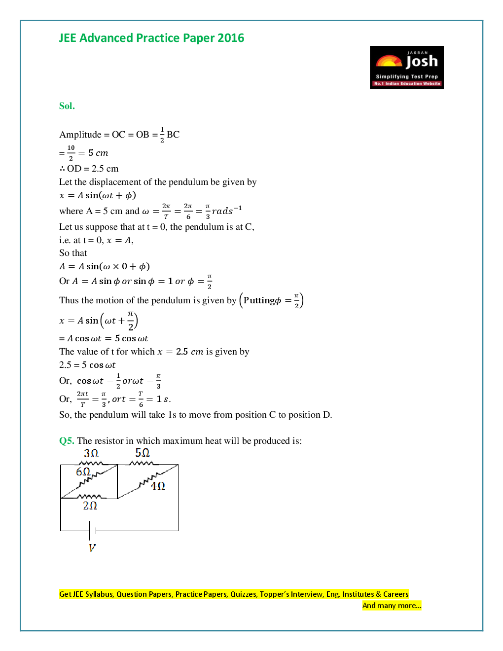 JEE Advanced Solved Practice Paper-1 (Set-IX) - Page 5