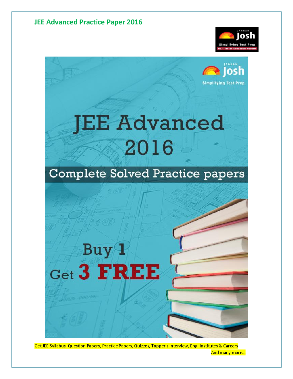JEE Advanced Solved Practice Paper Complete Package - Page 1