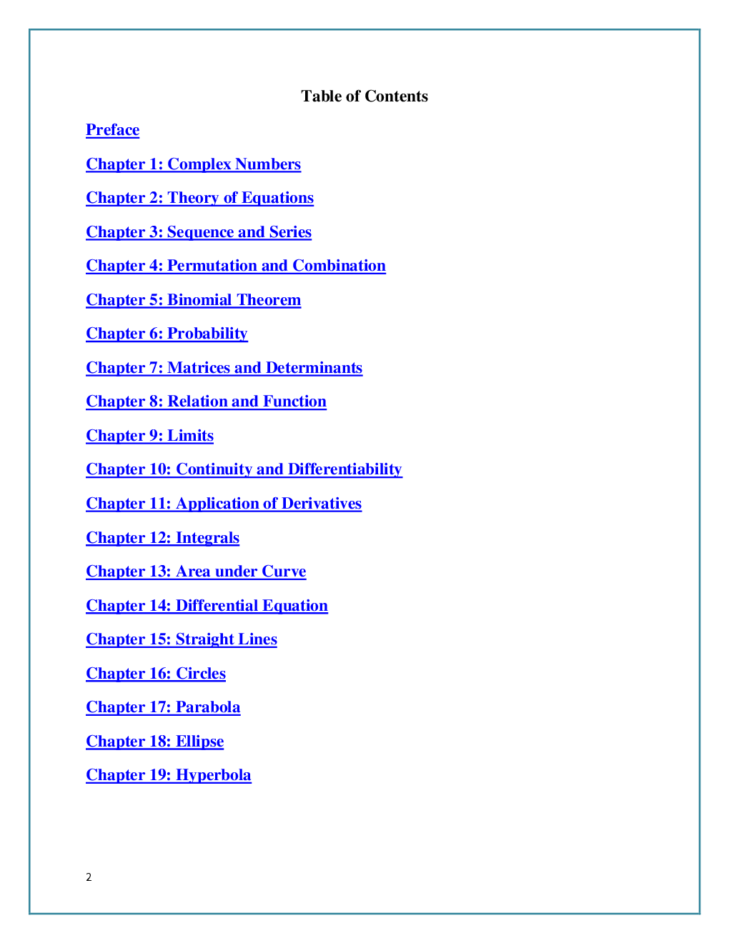 Mathematics e-Book for JEE And other Engineering Entrance Exams) - Page 2