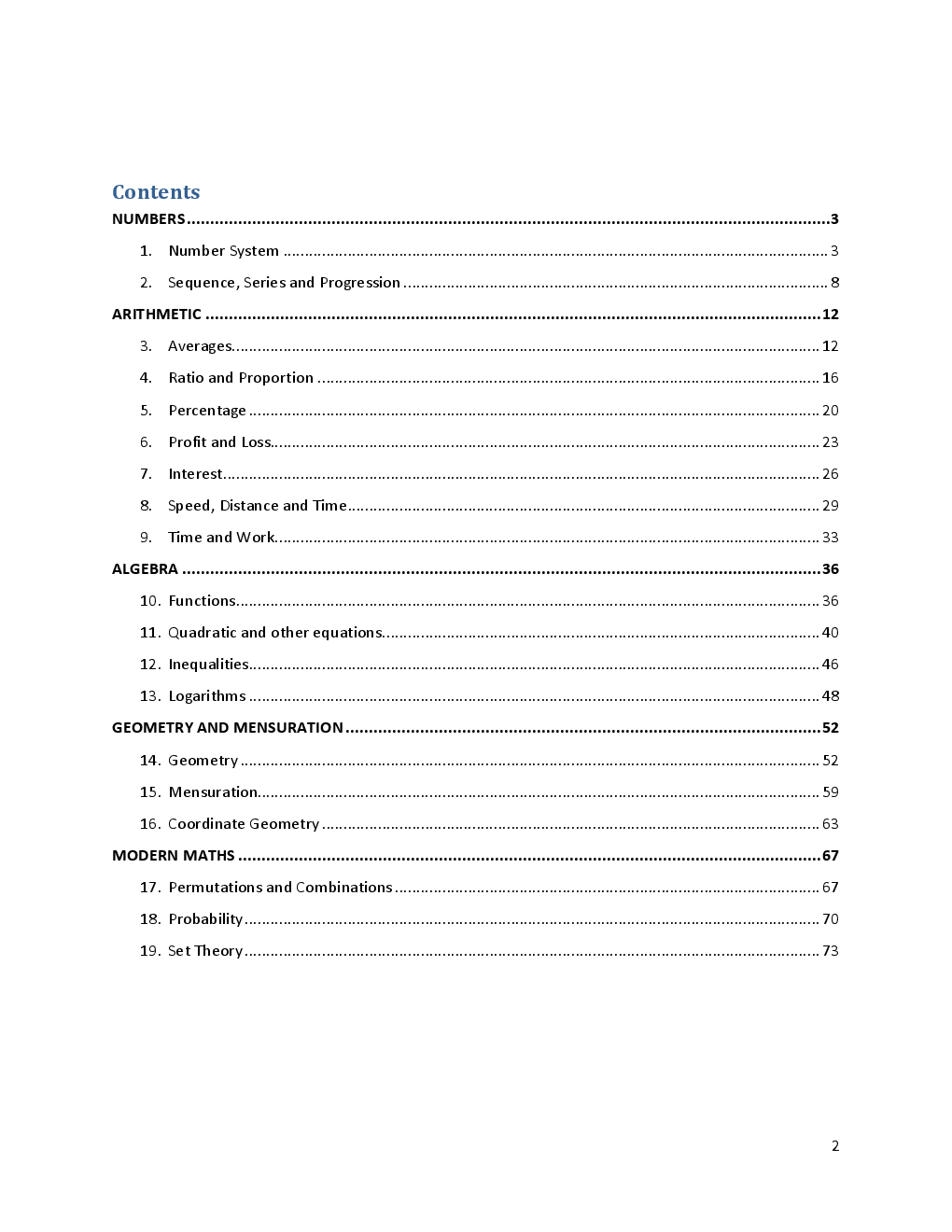 Mathematics Formula & Shortcuts - Page 2