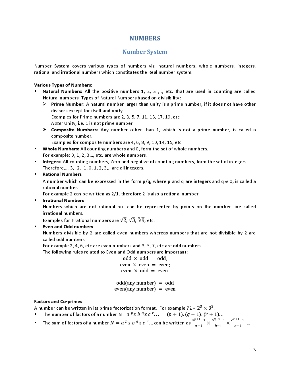 Mathematics Formula & Shortcuts - Page 3