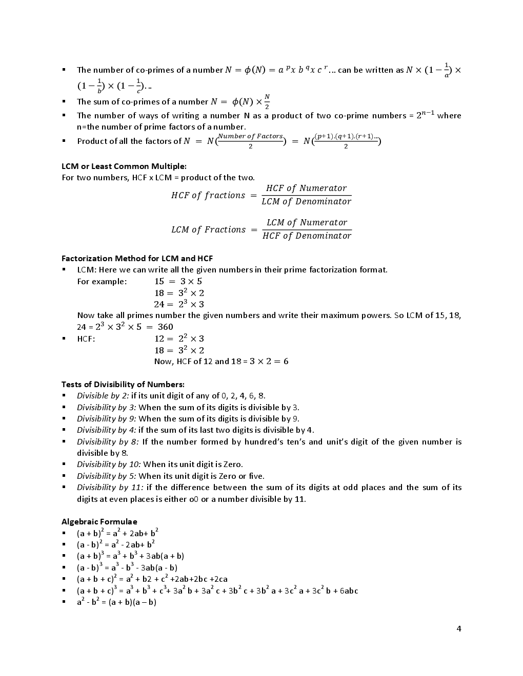 Mathematics Formula & Shortcuts - Page 4