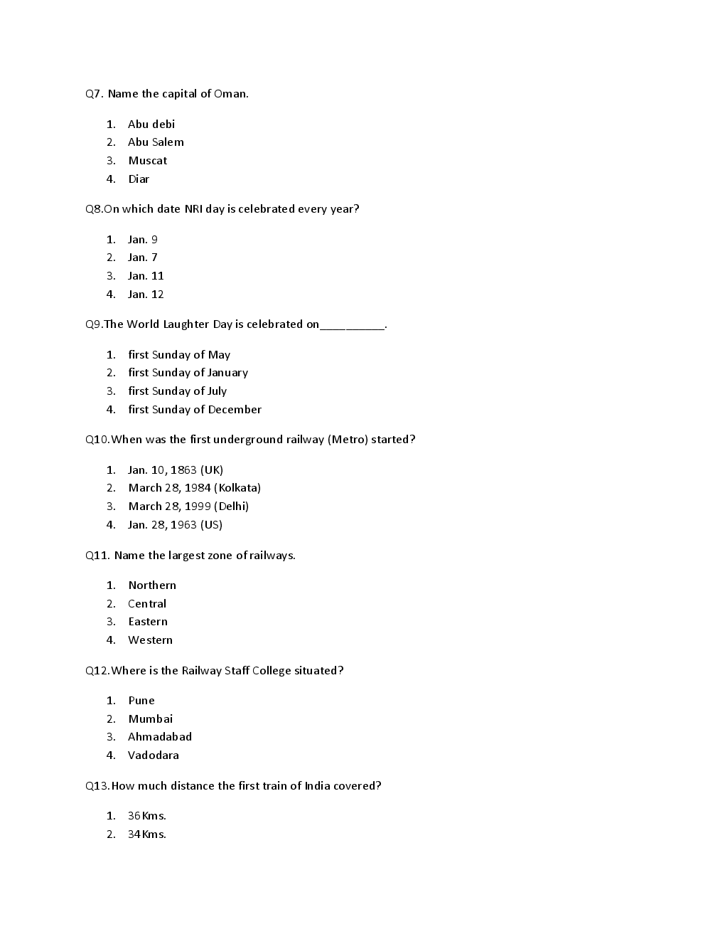 Model Test Paper For RRB Exam - Page 3