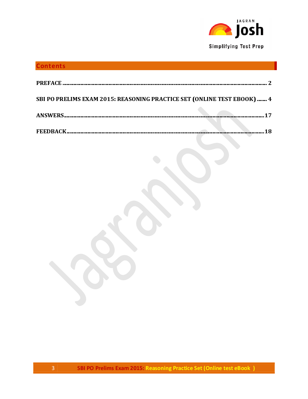 SBI PO Prelims Exam 2015 Reasoning Practice Paper (Set-1) - Page 3