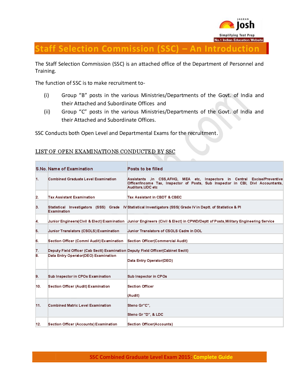 SSC Combined Graduate Level Exam 2015 Complete Guide - Page 5
