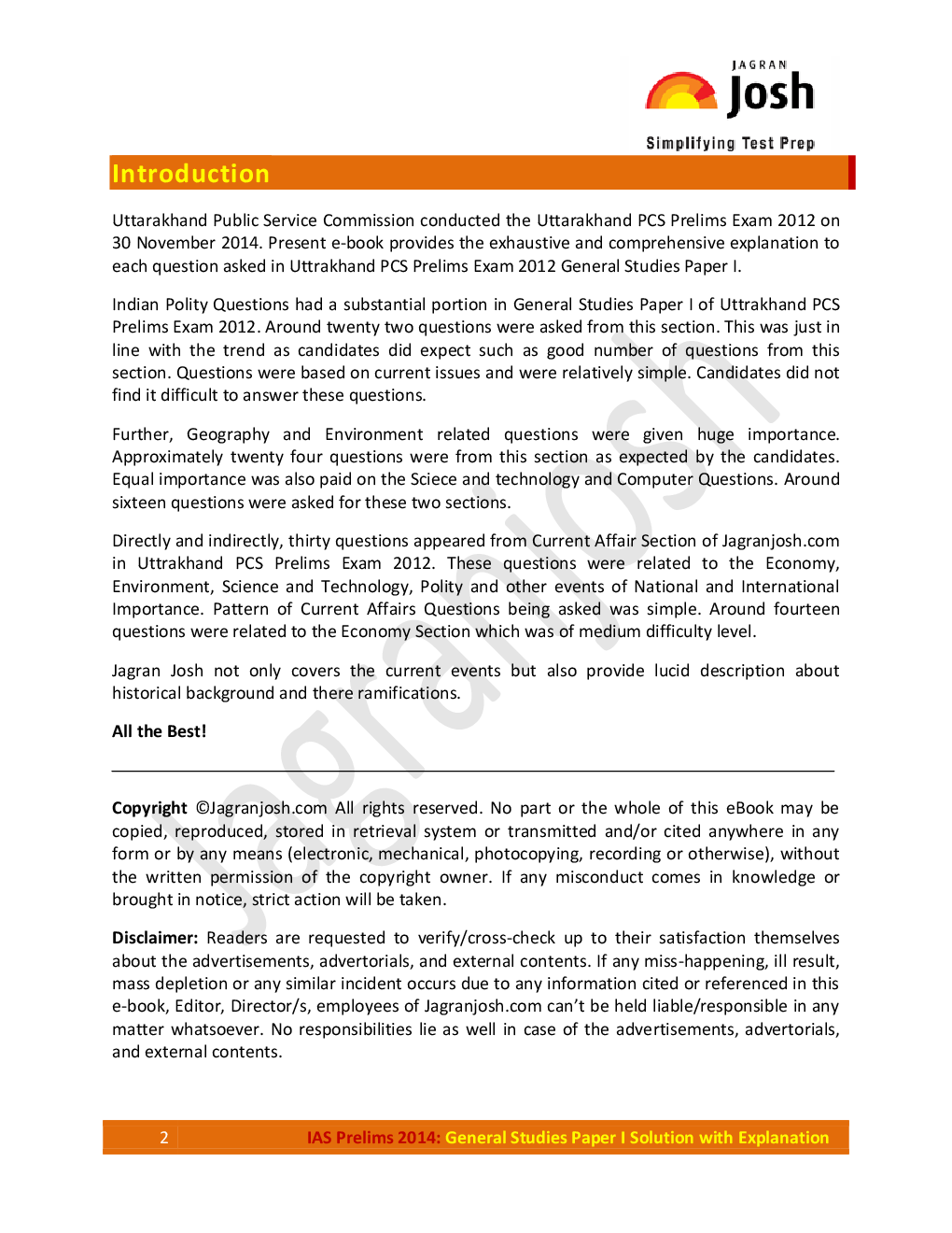 Uttarakhand PCS Prelims Exam 2012 General Studies Paper-I Solution with Explanation - Page 2