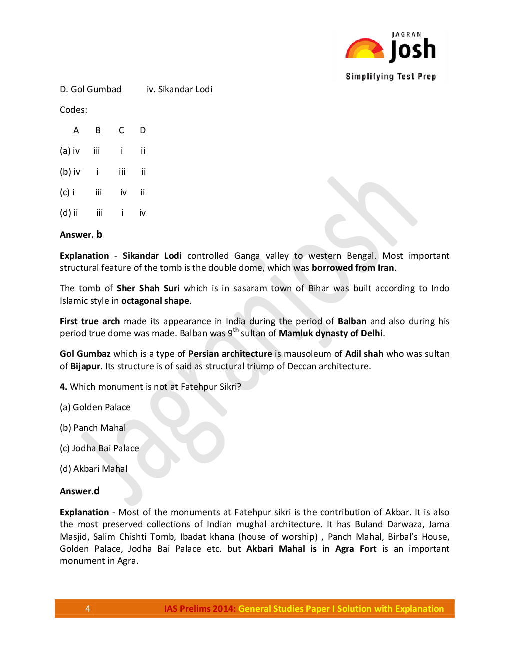 Uttarakhand PCS Prelims Exam 2012 General Studies Paper-I Solution with Explanation - Page 4