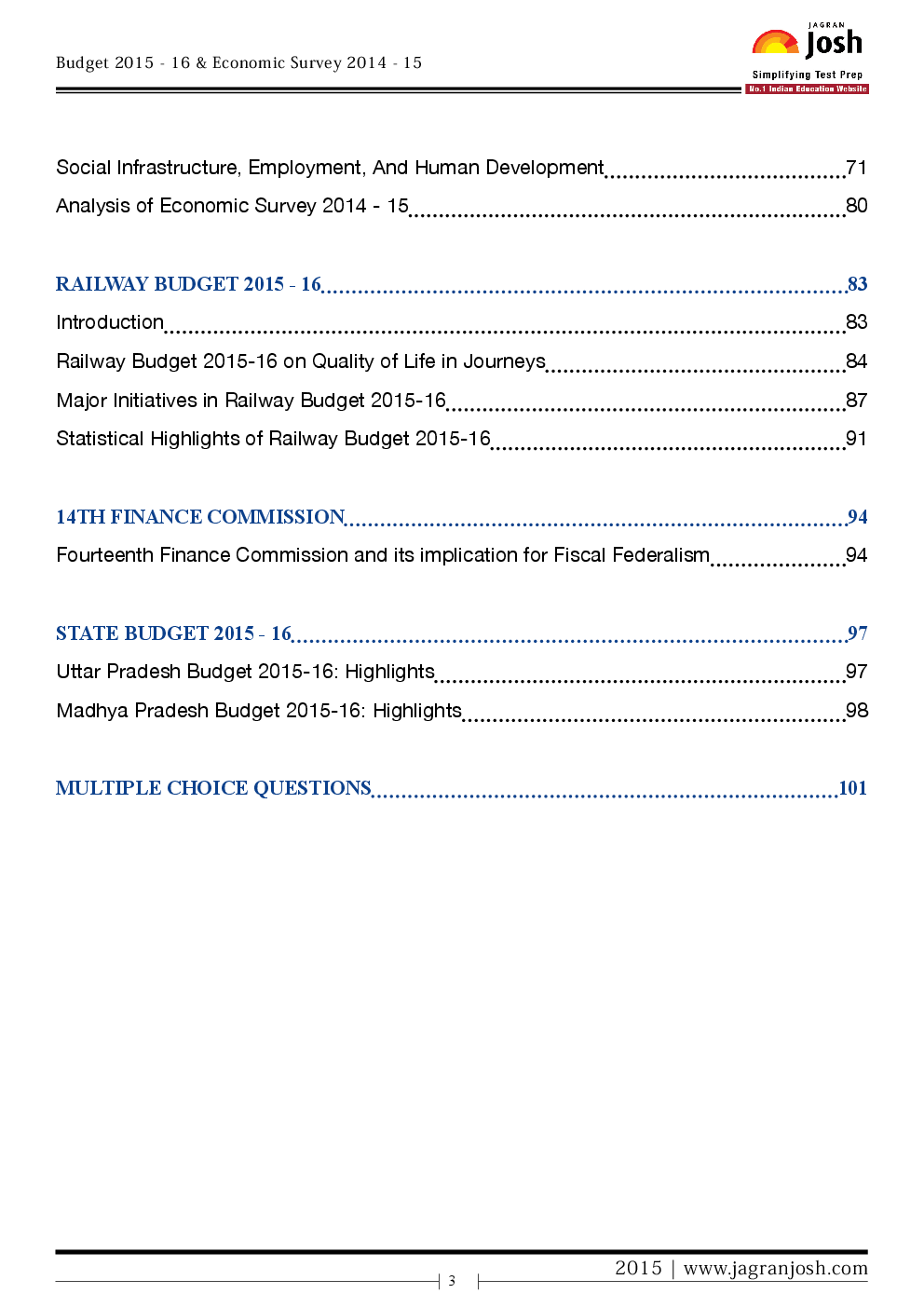 Budget 2015-16 & Economy survey 2014-15 - Page 3