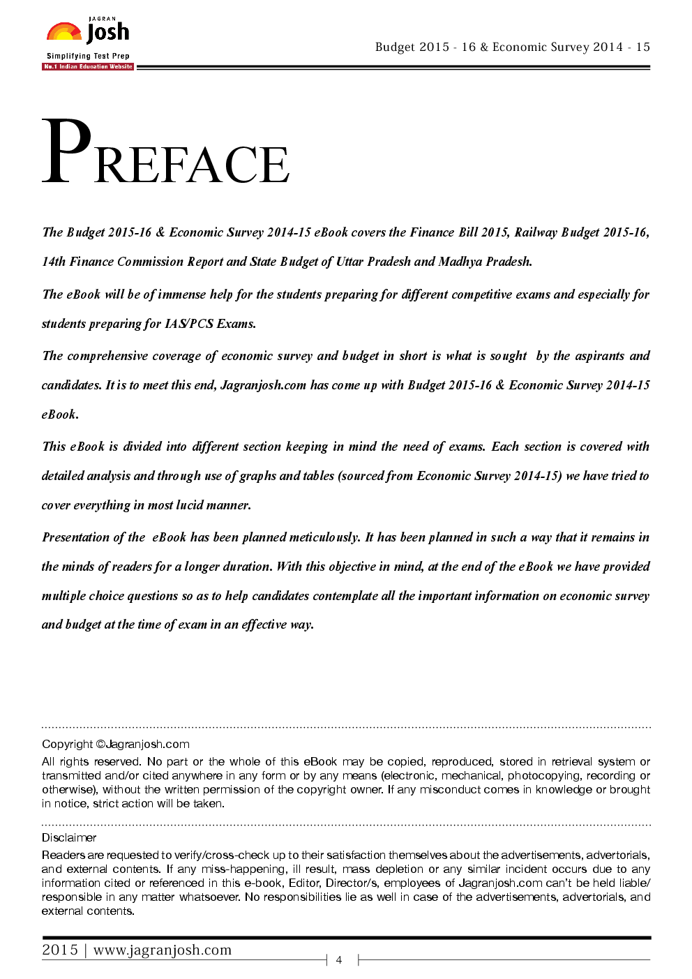 Budget 2015-16 & Economy survey 2014-15 - Page 4