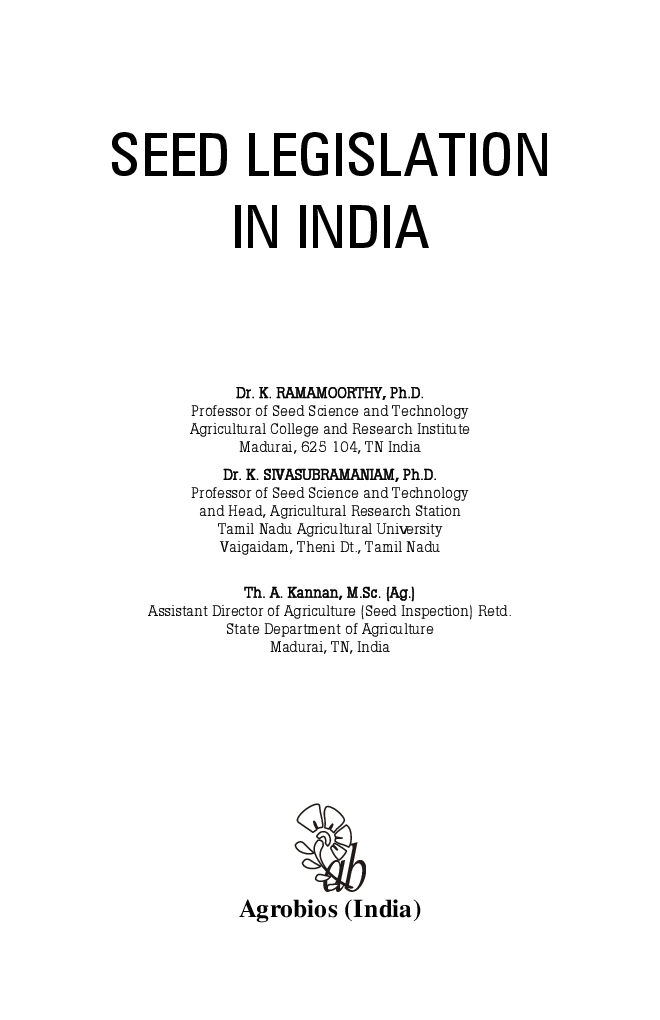 Seed Legislation In India - Page 2