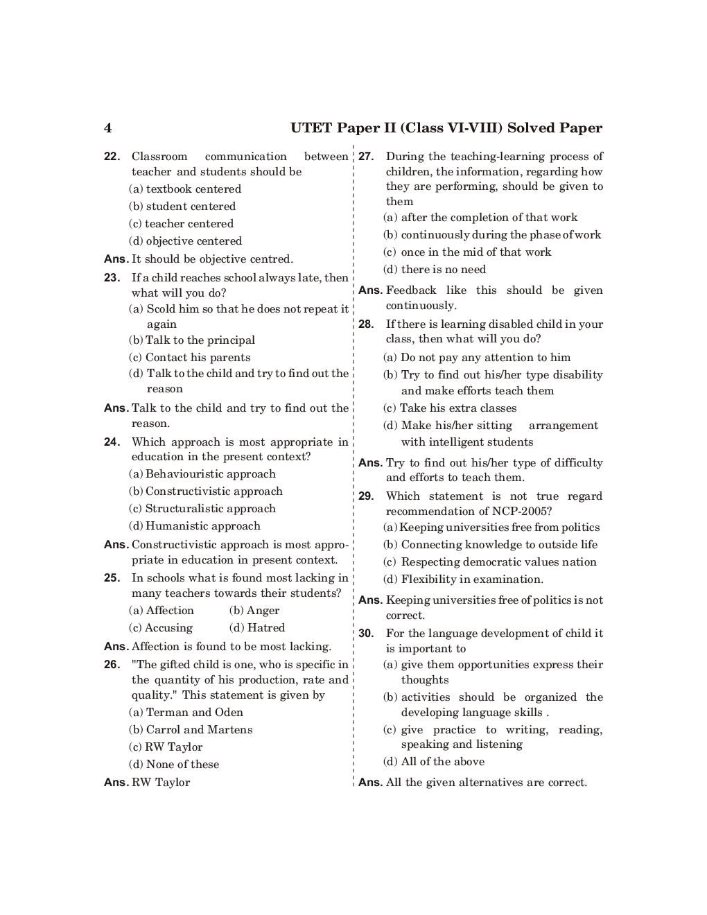 CTET Paper II Elementary Level Social Science for  Class 6 to 8 - Page 5