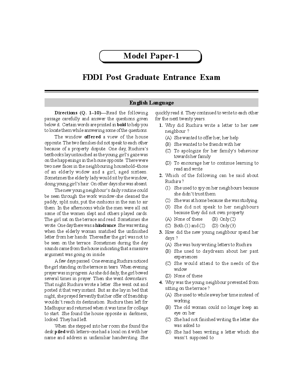FDDI Entrance Exam (Footwear Design And  Development Institute)  - Page 5