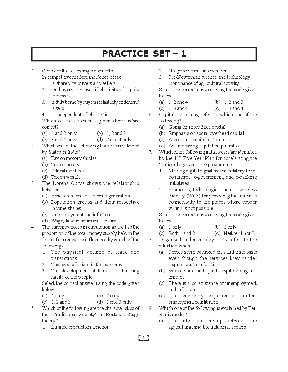 UGC-NET Paper-III Objective Type Question Bank Economics (New Pattern) - Page 4