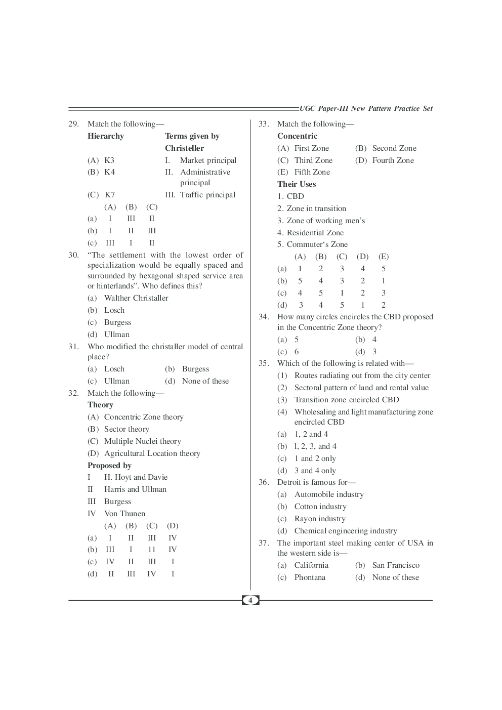 UGC-NET Paper-III Objective Type Question Bank Geography (New Pattern) - Page 5