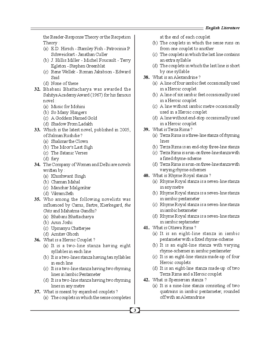 UGC-NET Paper-III Objective Type Question Bank English Litrature (New Pattern) - Page 4