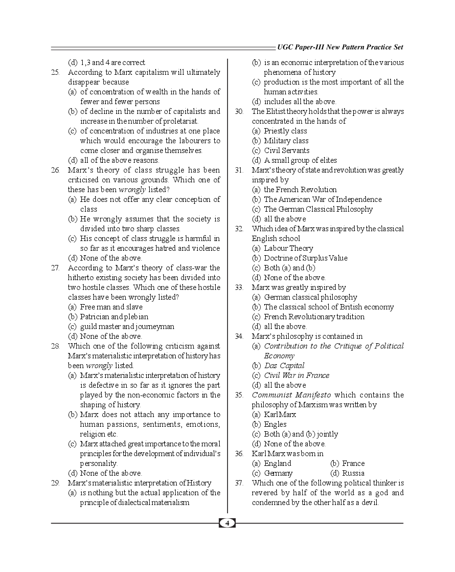 UGC-NET Paper-III Objective Type Question Bank Political Science (New Pattern) - Page 5