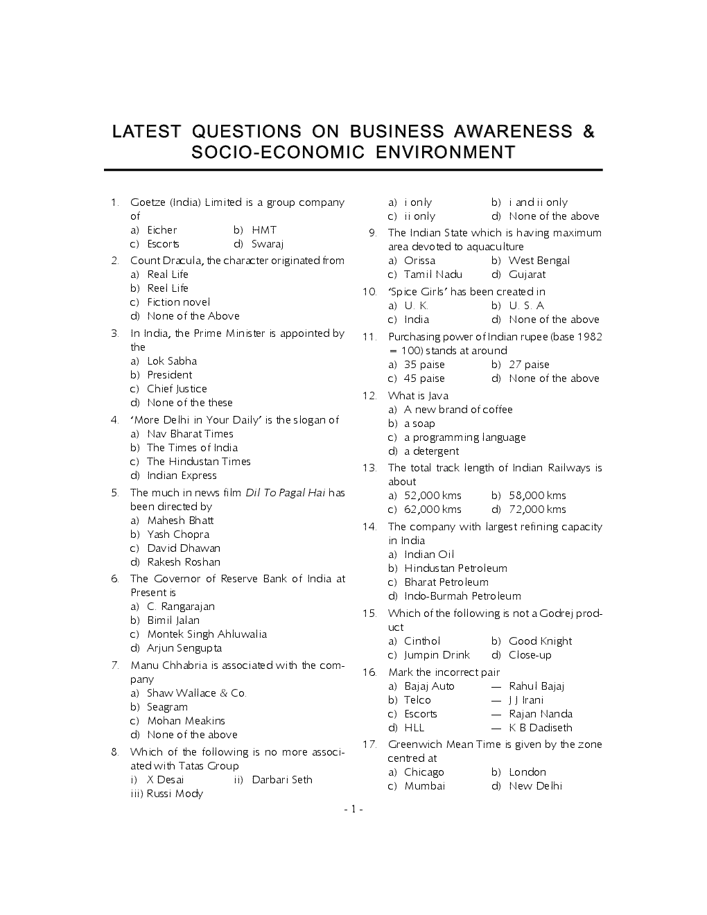 Socio-Economics For RBI And Other Various Competitive Exams - Page 2