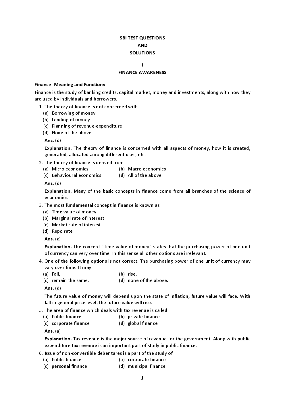 General Financial Awareness For Clerical Grade Exams - Page 2