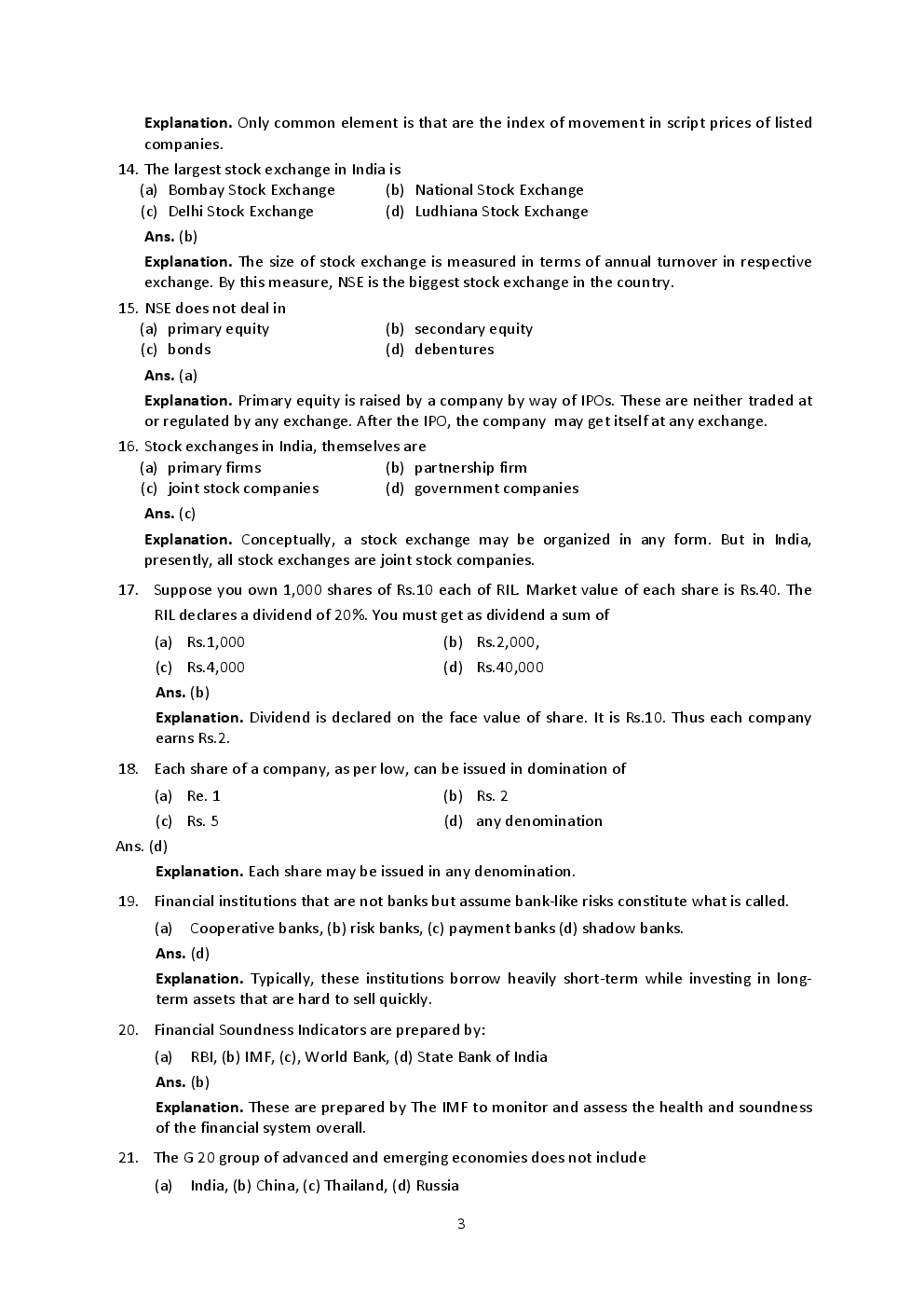 General Financial Awareness For Clerical Grade Exams - Page 4