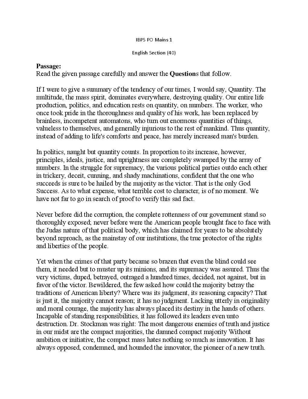 IBPS PO Mains 5 Mock Test Series - Page 2