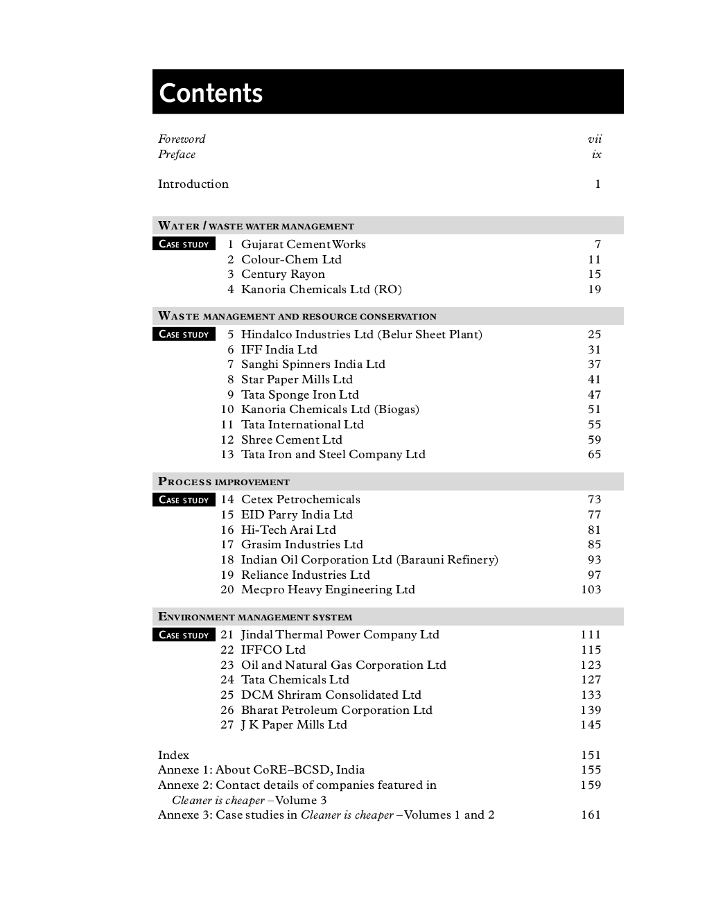 Cleaner Is Cheaper : Volume 3 : Case Studies Of Corporate Environmental Excellence - Page 5