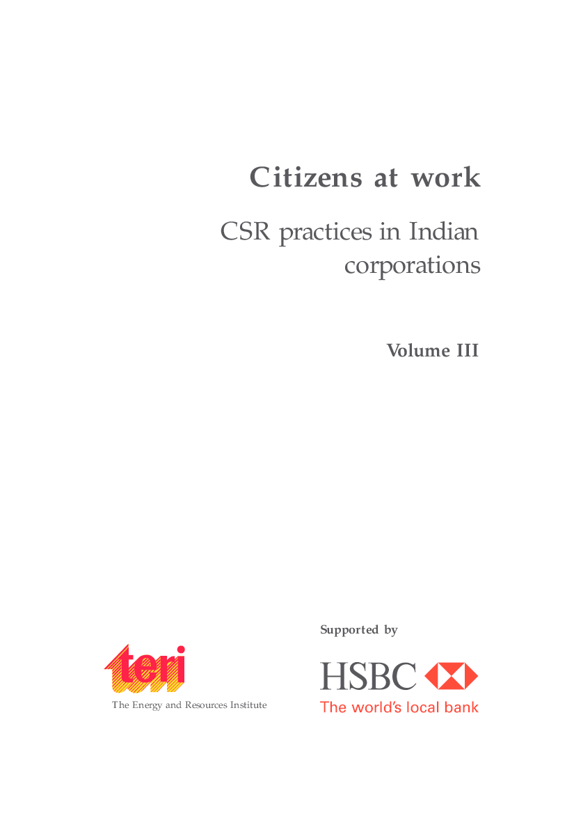 Citizens at Work : Volume 3 : CSR Practices in Indian Corporations - Page 2