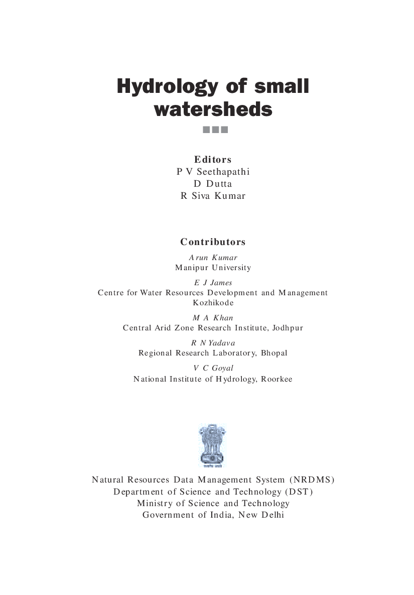 Hydrology of Small Watersheds - Page 3
